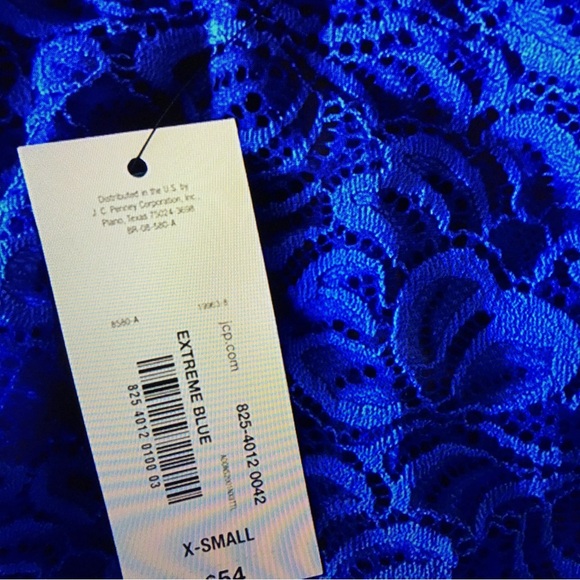 BOLD elements Women's Royal Blue Lace Off the Shoulder Party Dress Size XS NWT - Picture 4 of 5